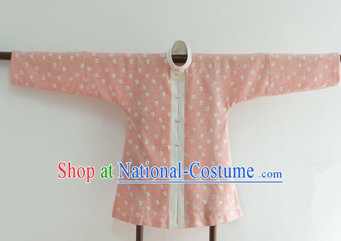 Chinese Ancient Ming Dynasty Historical Costumes Traditional Pink Blouse for Women