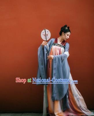 Chinese Tang Dynasty Imperial Concubine Historical Costumes Ancient Traditional Hanfu Dress Complete Set for Women