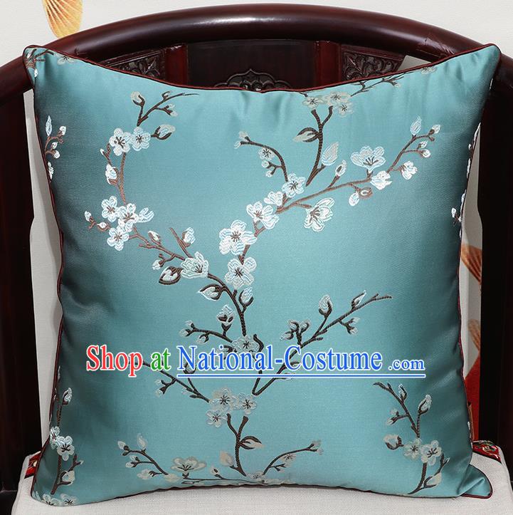 Chinese Classical Household Ornament Traditional Green Brocade Back Cushion Cover