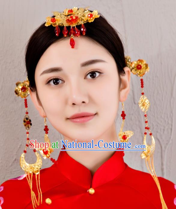 Chinese Traditional Wedding Hair Accessories Ancient Bride Hairpins Headdress for Women