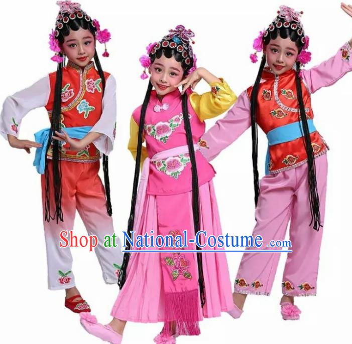 Chinese Traditional Folk Dance Costumes Ancient Beijing Opera Diva Clothing for Kids