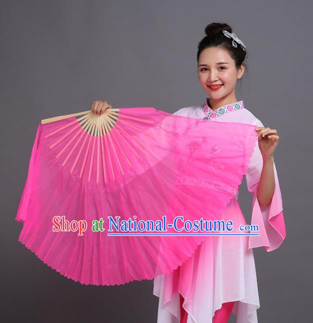 Chinese Traditional Folk Dance Props Classical Dance Fans Pink Silk Fans