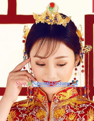 Chinese Traditional Wedding Hair Accessories Ancient Bride Hair Combs Hairpins Headdress for Women