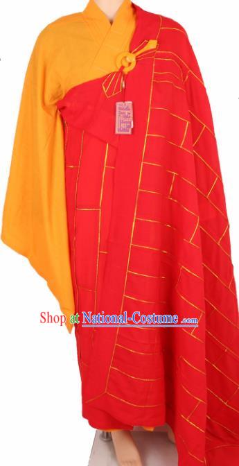 Chinese Traditional Buddhist Monk Clothing Red Cassock Buddhism Monks Costumes for Men