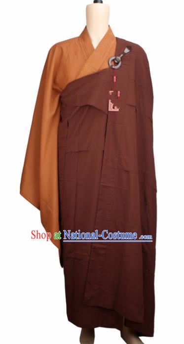 Chinese Traditional Buddhist Monk Clothing Brown Cassock Buddhism Monks Costumes for Men