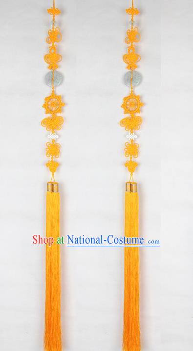 Chinese Traditional Buddhist Supply Monk Buddhism Accessories Monks Yellow Tassel Pendant