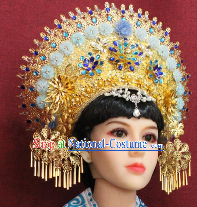 Top Traditional Thailand Empress Hair Jewelry Princess Crown Hat