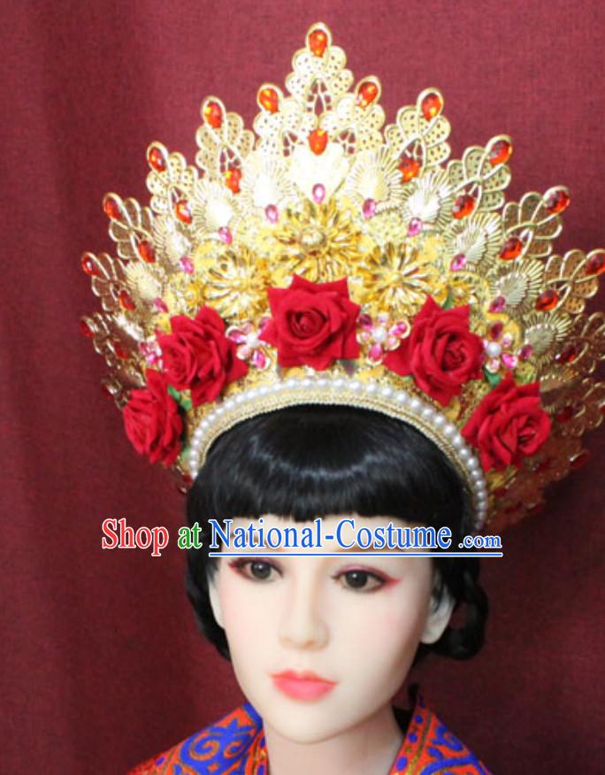 Top Traditional Thailand Empress Imperial Hair Accessories Princess Crown Hat