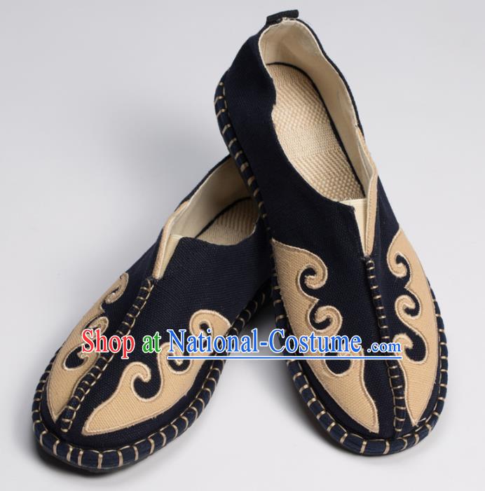 Chinese Traditional Martial Arts Shoes Kung Fu Shoes Linen Monk Shoes for Men