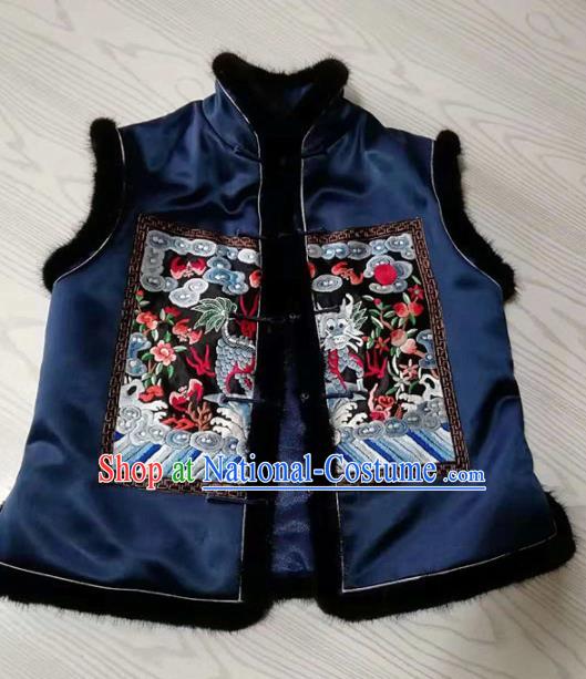 Chinese Traditional Costume Tang Suit Embroidered Vest National Silk Waistcoat for Women