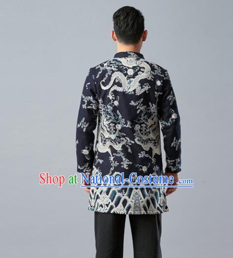 Chinese Traditional Costume Tang Suit Jacket National Mandarin Overcoat for Men