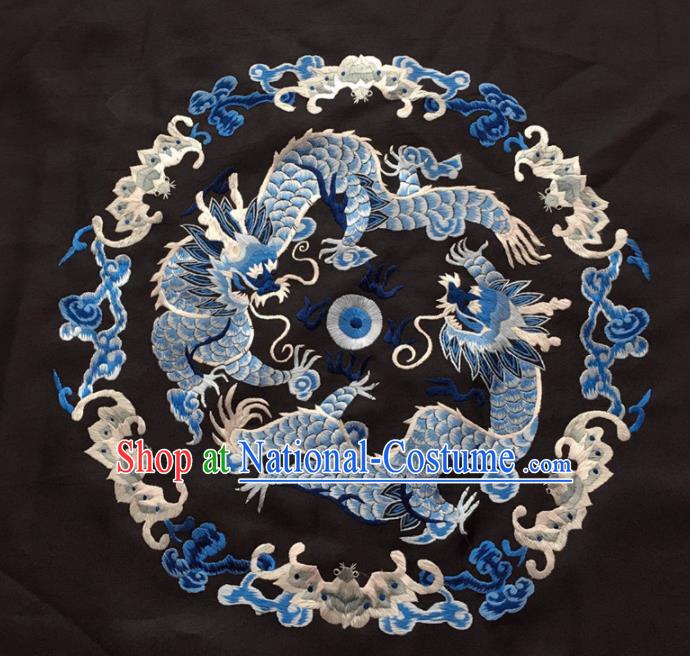 Chinese Traditional Embroidered Dragons Silk Patches Handmade Embroidery Craft