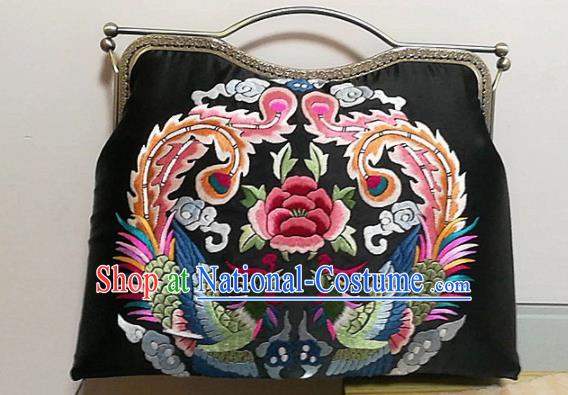 Chinese Traditional Embroidered Phoenix Bag Handmade Embroidery Craft