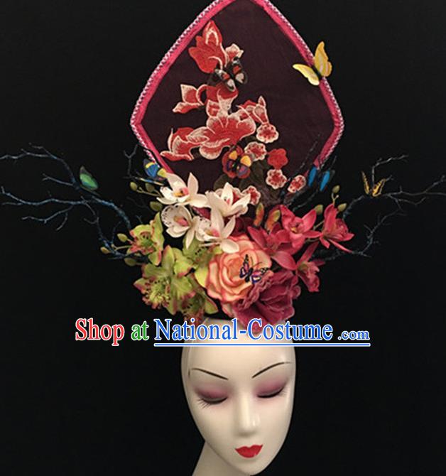 Top Halloween Giant Goldfish Hair Accessories Chinese Traditional Catwalks Headpiece for Women