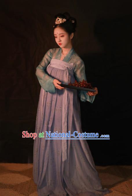 Traditional Chinese Tang Dynasty Princess Hanfu Dress Ancient Peri Silk Historical Costumes Complete Set