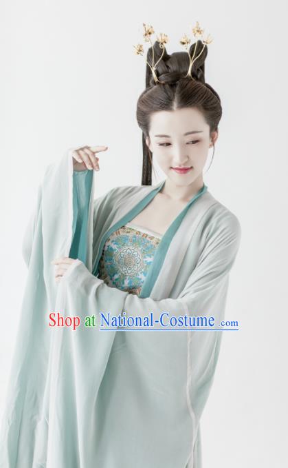 Traditional Chinese Ancient Peri Princess Hanfu Dress Tang Dynasty Palace Lady Silk Historical Costumes Complete Set