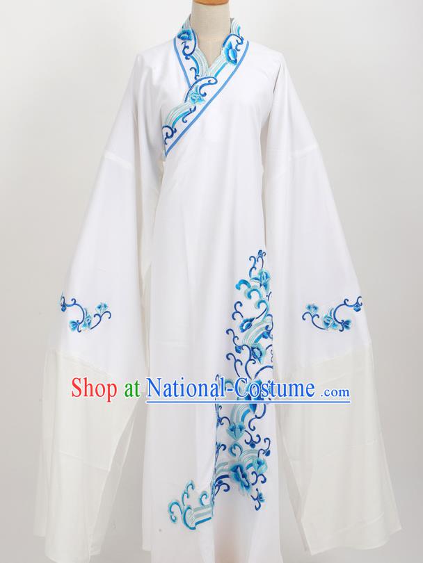 Professional Chinese Traditional Beijing Opera Niche White Robe Ancient Scholar Costume for Men