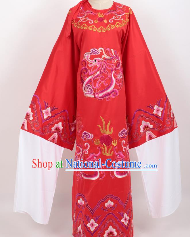 Professional Chinese Traditional Beijing Opera Niche Red Ceremonial Robe Ancient Number One Scholar Costume for Men