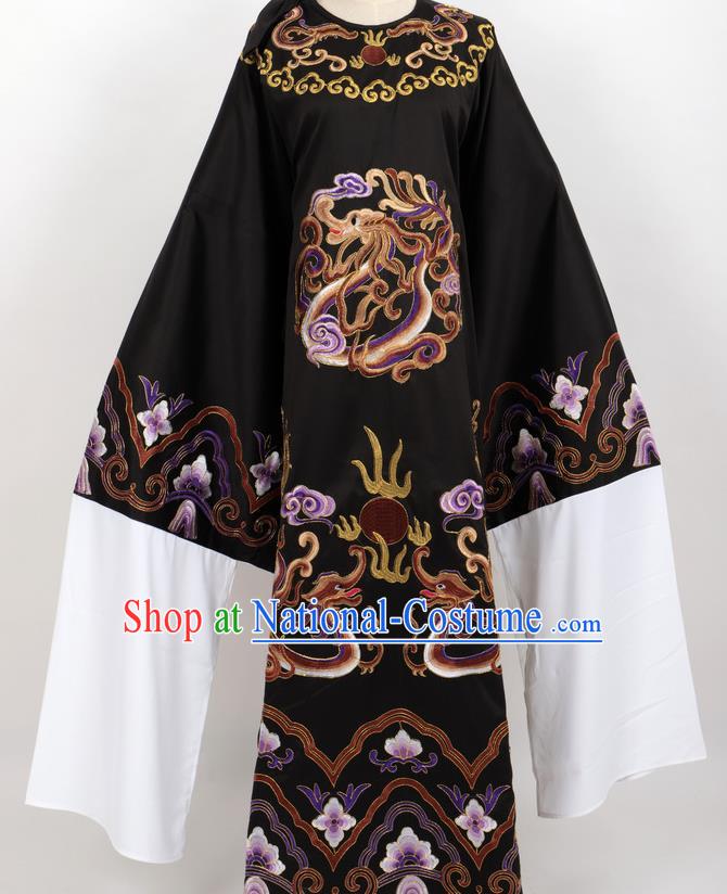 Professional Chinese Traditional Beijing Opera Niche Black Ceremonial Robe Ancient Number One Scholar Costume for Men