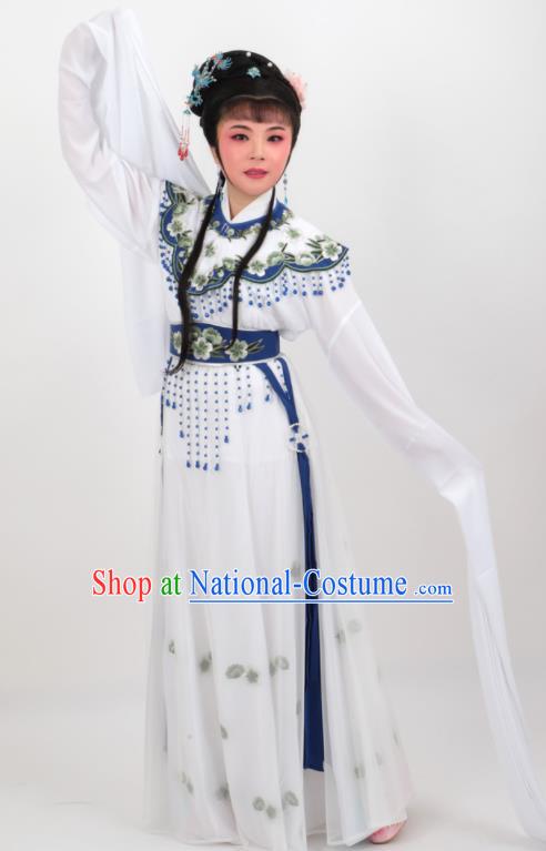 Chinese Traditional Professional Beijing Opera Diva Costumes Ancient Imperial Consort White Dress for Women