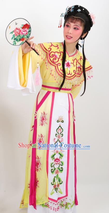 Professional Chinese Traditional Beijing Opera Diva Yellow Dress Ancient Imperial Consort Costumes for Women