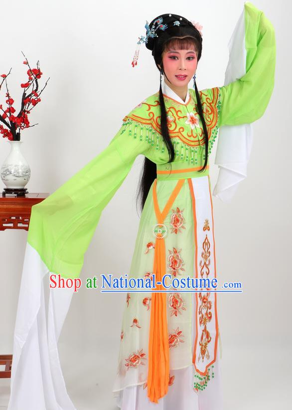 Professional Chinese Traditional Beijing Opera Diva Green Dress Ancient Imperial Consort Costumes for Women