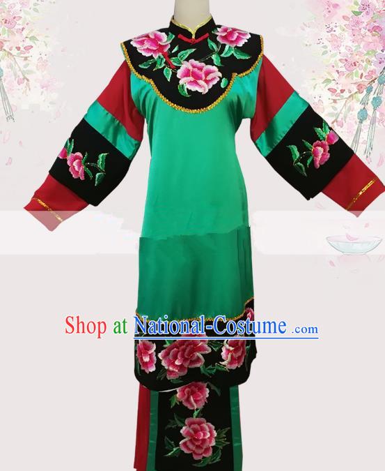 Professional Chinese Traditional Beijing Opera Woman Matchmaker Green Dress Ancient Landlord Shiva Costumes for Women