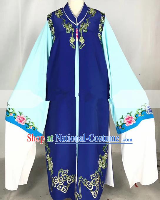 Professional Chinese Traditional Beijing Opera Niche Royalblue Ceremonial Robe Ancient Nobility Childe Costume for Men