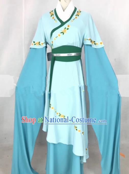 Professional Chinese Traditional Beijing Opera Actress Blue Dress Ancient Nobility Lady Costumes for Women