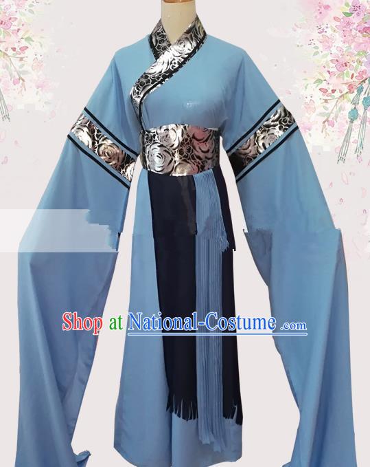 Professional Chinese Traditional Beijing Opera Young Lady Blue Dress Ancient Maidservants Costume for Women