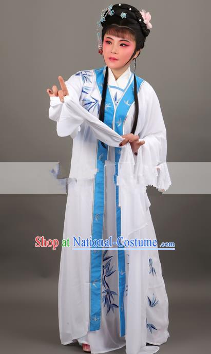 Professional Chinese Traditional Beijing Opera White Dress Ancient Nobility Lady Costume for Women