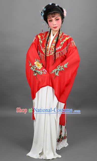 Professional Chinese Traditional Beijing Opera Red Cloak Ancient Nobility Lady Costume for Women