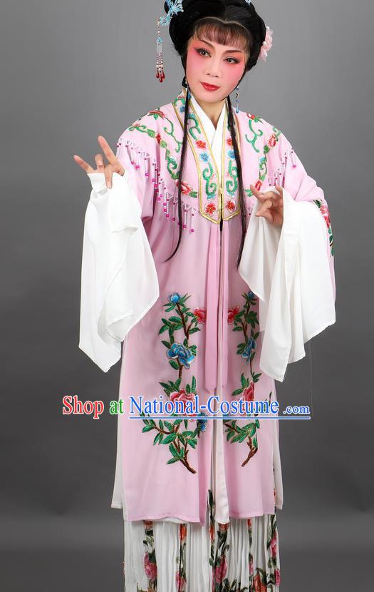 Professional Chinese Traditional Beijing Opera Pink Cloak Ancient Nobility Lady Costume for Women