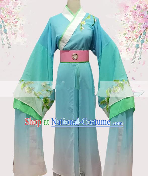 Professional Chinese Traditional Beijing Opera Blue Robe Ancient Scholar Costume for Men