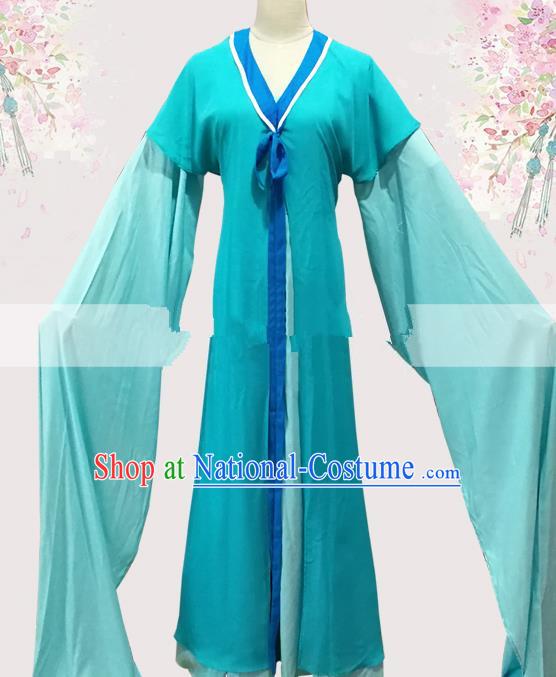 Professional Chinese Traditional Beijing Opera Blue Dress Ancient Taoist Nun Costume for Women