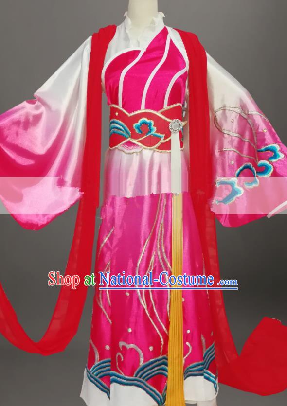 Professional Chinese Traditional Beijing Opera Diva Rosy Dress Ancient Country Lady Costume for Women