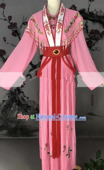 Professional Chinese Traditional Beijing Opera Country Lady Pink Dress Ancient Maidservants Costume for Women