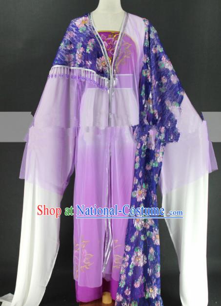 Chinese Traditional Peking Opera Diva Cui Yingying Purple Dress Ancient Rich Lady Costume for Women