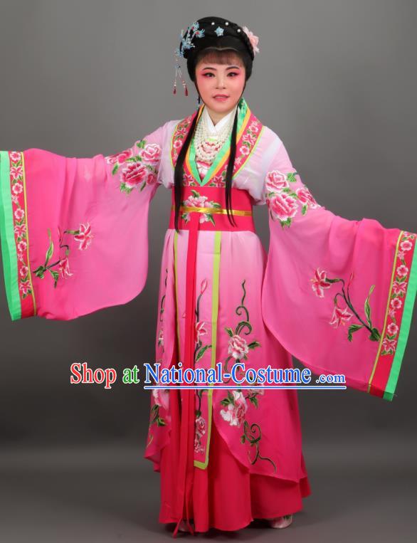 Chinese Traditional Peking Opera Diva Empress Rosy Dress Ancient Court Queen Costume for Women