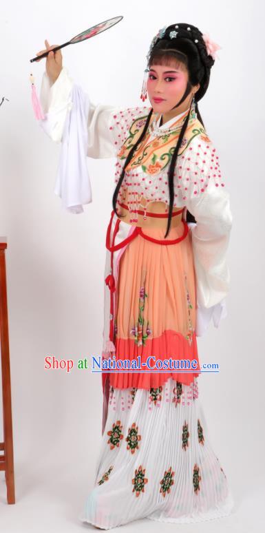 Chinese Traditional Peking Opera Actress Hua Tan Orange Dress Ancient Rich Lady Costume for Women