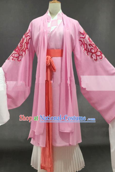 Professional Chinese Traditional Peking Opera Diva Pink Dress Ancient Buddhist Nun Costume for Women