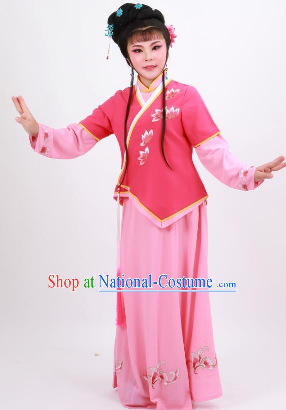 Professional Chinese Traditional Beijing Opera Maidservants Rosy Dress Ancient Young Lady Costume for Women