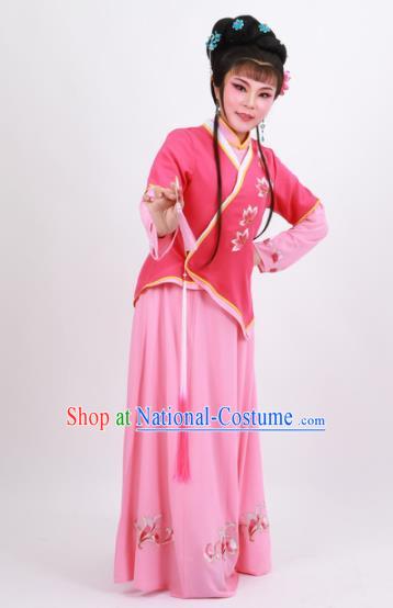 Professional Chinese Traditional Beijing Opera Maidservants Rosy Dress Ancient Young Lady Costume for Women