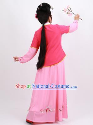 Professional Chinese Traditional Beijing Opera Maidservants Rosy Dress Ancient Young Lady Costume for Women