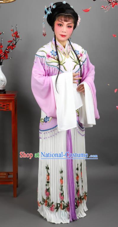 Professional Chinese Traditional Peking Opera Diva Purple Dress Ancient Palace Princess Costume for Women