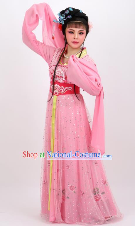 Professional Chinese Traditional Peking Opera Princess Pink Dress Ancient Palace Lady Costume for Women