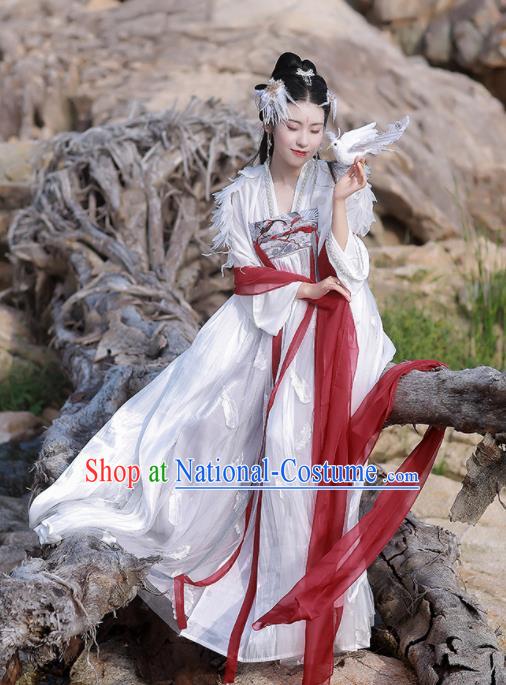 Asian Chinese Tang Dynasty Princess Hanfu Dress Traditional Ancient Myth Goddess Costumes for Women