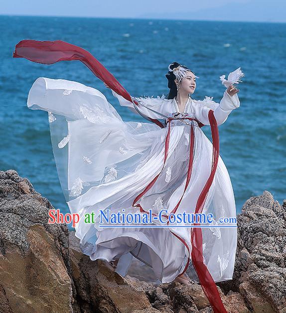 Asian Chinese Tang Dynasty Princess Hanfu Dress Traditional Ancient Myth Goddess Costumes for Women