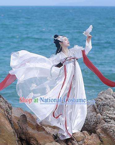 Asian Chinese Tang Dynasty Princess Hanfu Dress Traditional Ancient Myth Goddess Costumes for Women