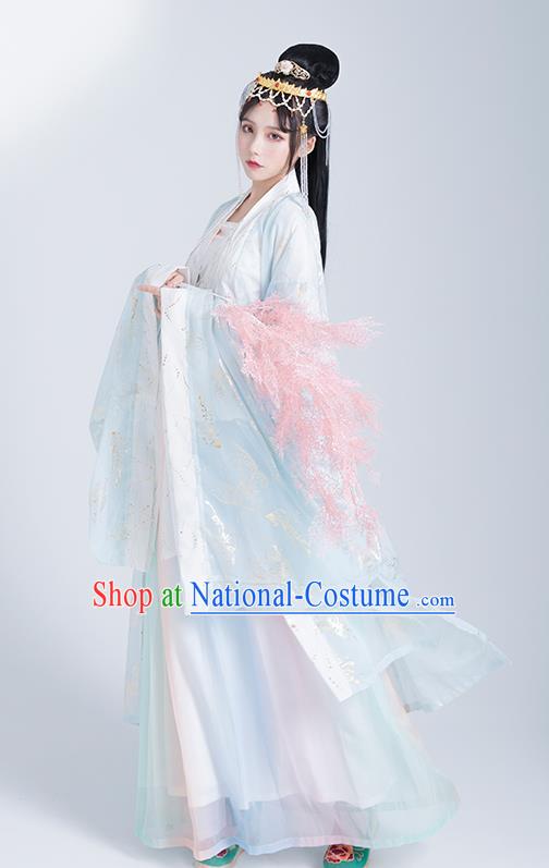 Asian Chinese Tang Dynasty Princess Hanfu Dress Traditional Ancient Goddess Court Lady Costumes for Women